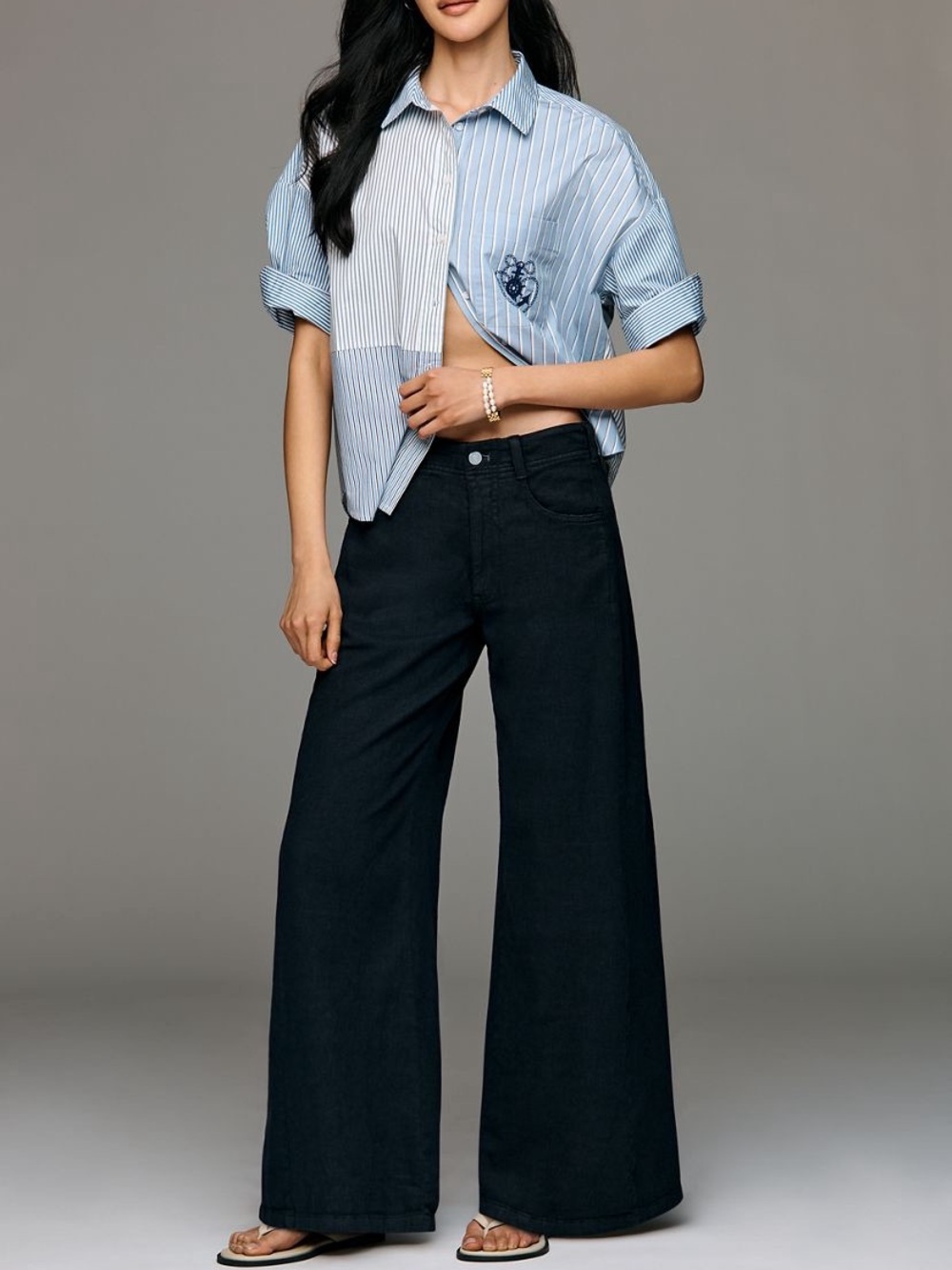 Pilcro adi mid-rise clean hem flare pants